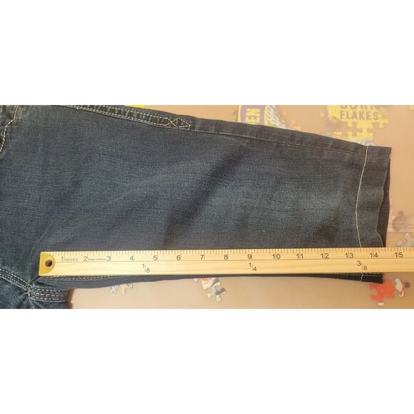 Rock Revival Women’s 28 Jacklyn Dark Wash Hemmed Cut Off Jean Shorts EUC - Picture 3 of 10